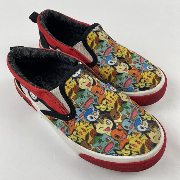 Ground UP Pokemon PIKACHU Slip-On Canvas Sneaker Shoes Unisex Youth Size 1 - Picture 1 of 9